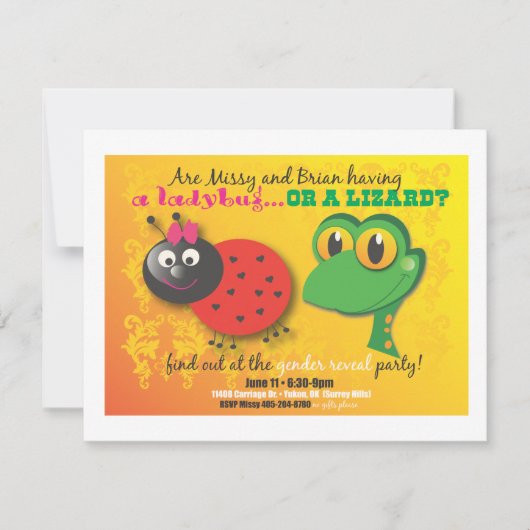 性別の明示パーティー招待状 招待状 (正面)