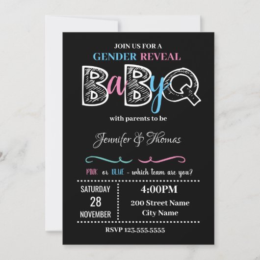 性別の明示 招待状 (正面)