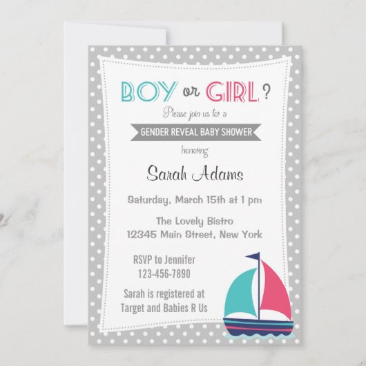 性別の明航海の示パーティの招待状中立 招待状 (正面)