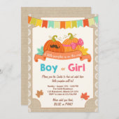 性別の表示の招待リトルカボチャ彼または彼女 招待状 (正面/裏面)