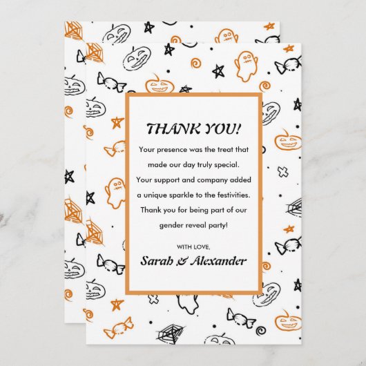 性別の表示サンキューカード10月のパターン サンキューカード (正面/裏面)