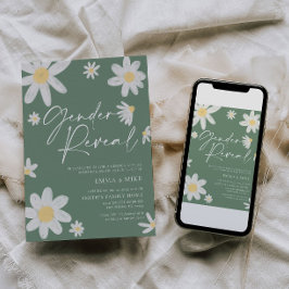 性別の表示デイジーセージ緑 招待状