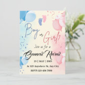 性別の表示パーティの招待状テンプレート シーズンカード (スタンド正面)