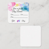 性別の表示パーティの招待状 ノートカード (正面/裏面)