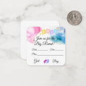 性別の表示パーティの招待状 ノートカード (正面/裏面インサイチュ)