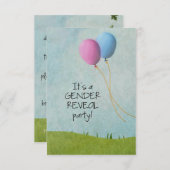 性別の表示パーティの招待状 – バルーン – 3.5x5 招待状 (正面/裏面)