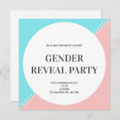 性別の表示パーティの招待状 招待状 (正面/裏面)