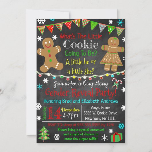 性別の表示パーティの招待状 招待状 (正面)