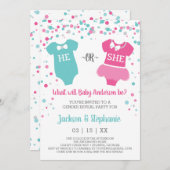 性別の表示パーティの招待状 招待状 (正面/裏面)