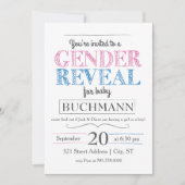 性別の表示パーティの招待状 招待状 (正面)