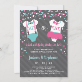 性別の表示パーティの招待状 招待状