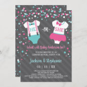 性別の表示パーティの招待状 招待状 (正面/裏面)