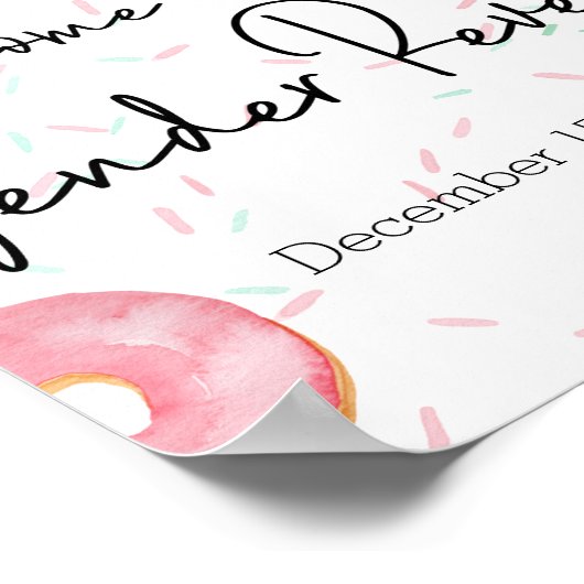 性別の表示パーティーのドーナツ歓迎サイン ポスター (角)