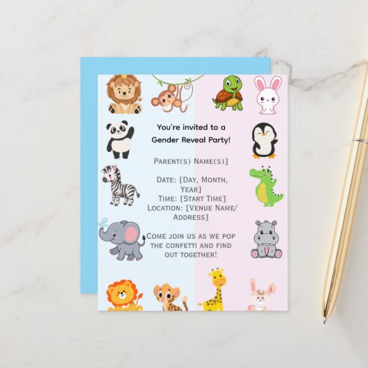 性別の表示パーティー (正面/裏面インサイチュ)