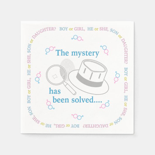 性別の表示パーティー スタンダードカクテルナプキン (正面)