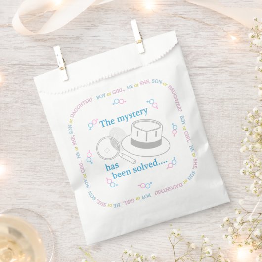 性別の表示パーティー フェイバーバッグ (クリップ留めされた状態)