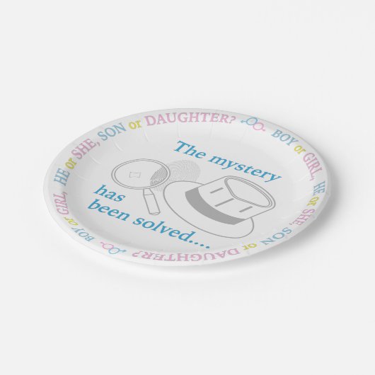 性別の表示パーティー ペーパープレート (アングル)