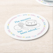 性別の表示パーティー ラウンドペーパーコースター (アングル)