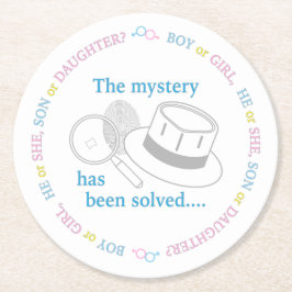 性別の表示パーティー ラウンドペーパーコースター