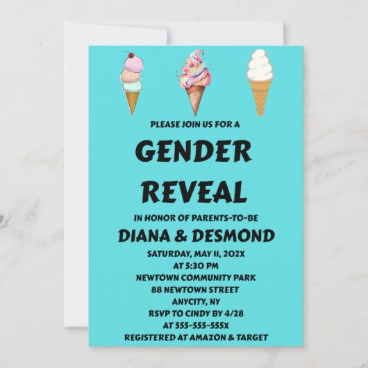 性別の表示パーティー 招待状 (正面)