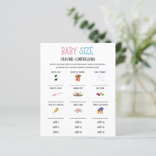 性別の表示ベビーサイズの欲求の比較ゲーム (スタンド正面)