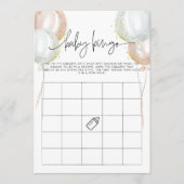 性別の表示ベビービンゴシャワーゲームカード アドバイスカード (正面)