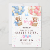 性別の表示招待状テディベア性別の表示 招待状 (正面)