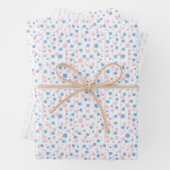 性別の表示水玉模様の折り返し紙シート ラッピングペーパーシート (インサイチュ)