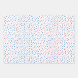 性別の表示水玉模様の折り返し紙シート ラッピングペーパーシート