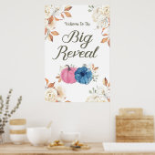 性別の表示赤面ピンクと海軍のウェルカムサイン ポスター (キッチン)