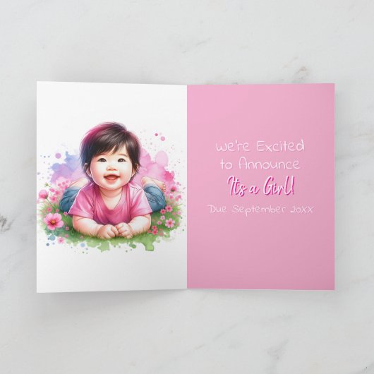 性別の表示 | アジアのベビーガールの中 カード (内部)