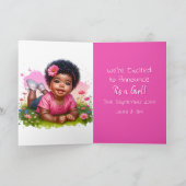 性別の表示 | アフリカ系アメリカ人のベビーガール カード (内部)