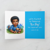 性別の表示 | アフリカ系アメリカ人男の赤ちゃんの内側 カード (内部)