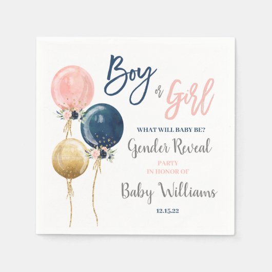 性別の表示 スタンダードカクテルナプキン (正面)