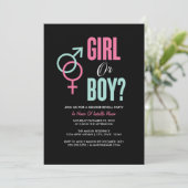 性別の表示 |ブラックパーティー招待状 招待状 (スタンド正面)