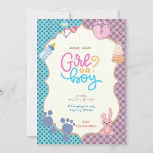 性別の表示 招待状 (正面)