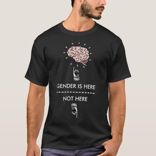 性別の識別のおもしろい説明 Tシャツ (正面)