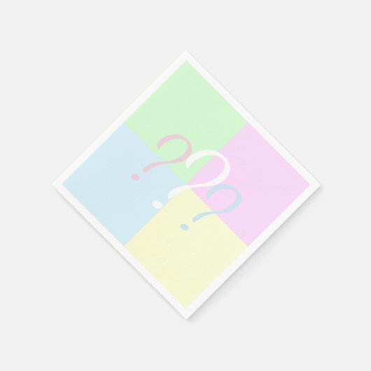 性別の質問記号のナプキンの表示 スタンダードカクテルナプキン (角)