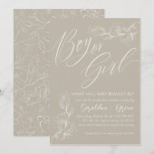 性別はまだ秘密…ベビーのお披露目パーティー 招待状 (正面/裏面)