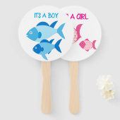 性別は手のファンかわいい魚を明らかにする ハンドファン (正面&裏面)