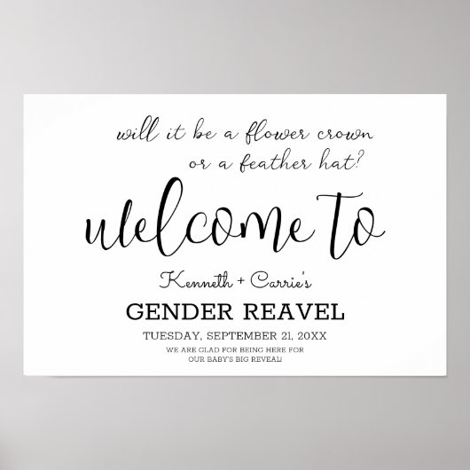 性別は、それが花の冠または羽であることを明らかにする ポスター (正面)