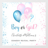 性別を明かすパーティー男の子の青ピンクのグリッターbal ウィンドウサイン (シート)