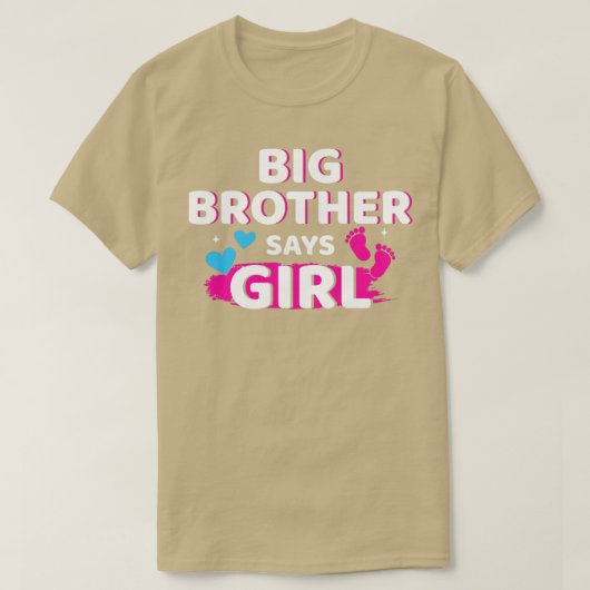 性別を明かす兄弟は、女の子マッチングベビー部分 Tシャツ (デザイン正面)