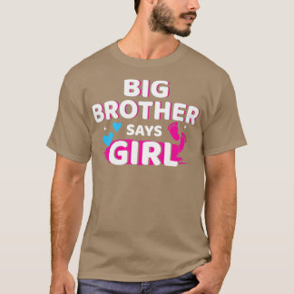 性別を明かす兄弟は、女の子マッチングベビー部分 Tシャツ