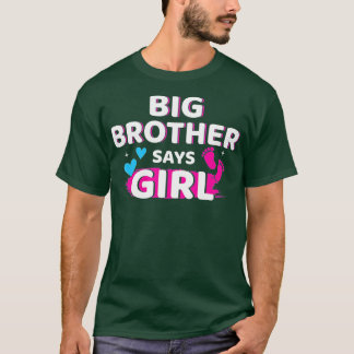 性別を明かす兄弟は、女の子マッチングベビー部分 Tシャツ