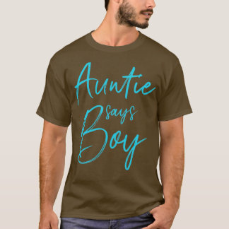 性別を明かす叔母は、家族のベビーに一致する男の子を言う Tシャツ