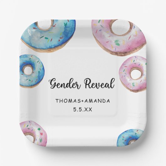 性別を明らかにすることを知っている男の子または女の子 ペーパープレート (正面)