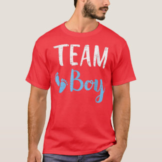 性別を明らかにするチームの男の子の一致する家族のベビーパーティー Tシャツ