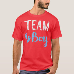 性別を明らかにするチームの男の子の一致する家族のベビーパーティー Tシャツ