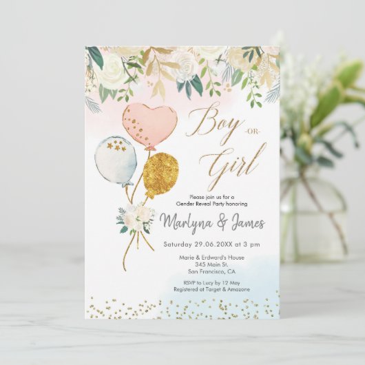 性別を明らかにする招待状 招待状 (スタンド正面)